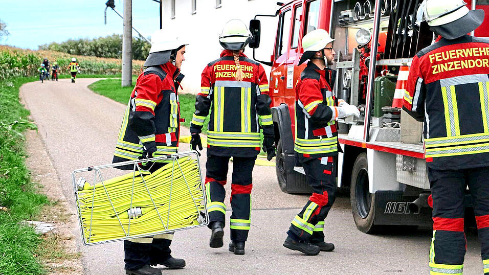 Bei einer Übung im September stellte die Feuerwehr Zinzendorf ihre Schlagkraft unter Beweis.