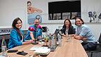 Franziska Hofmann (von links) und Jörg Hubloger mit ihren ersten beiden Gesprächspartnern, Ursula Wohlgemuth und Florian Eller