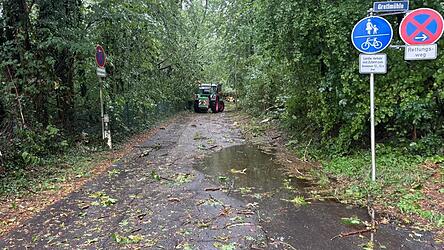 Zufahrtswege an der Gretlm&uuml;hle mussten nach dem Unwetter freigeschnitten werden.