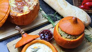 Das ideale Rezept für die kalte Jahreszeit: gefüllter Kürbis.