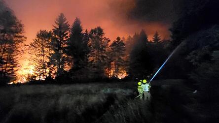 Wegen eines Waldbrandes am Chiemsee wurde die A8 gesperrt.