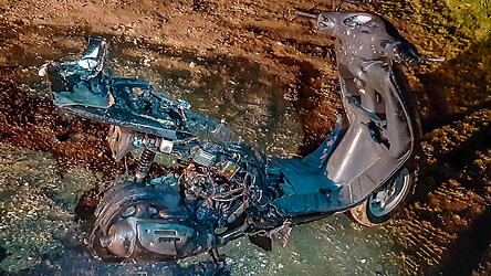 Der Roller wurde komplett zerst&ouml;rt.