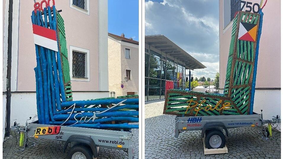 Das 'L' ist auf einer Seite blau und zeigt das Stadtjubiläum von Landau an der Isar, auf der anderen Seite ist es grün und steht für den Stadtgeburtstag von Landau in der Pfalz. Genehmigt war das Aufstellen an diesem Platz neben der Kirche nicht. Das 'L' ist auf einer Seite blau und zeigt das Stadtjubiläum von Landau an der Isar, auf der anderen Seite ist es grün und steht für den Stadtgeburtstag von Landau in der Pfalz. Genehmigt war das Aufstellen an diesem Platz neben der Kirche nicht.