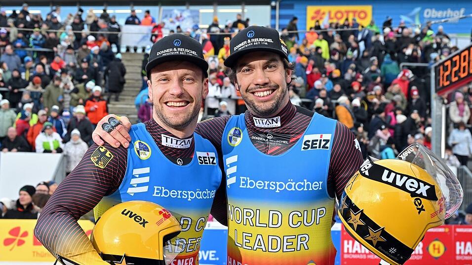 Schon wieder Gesamtweltcup-Gewinner: Die Rodler Tobias Wendl (r) und Tobias Arlt.