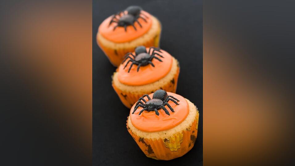 Cupcakes mit Spinnen-Dekor.