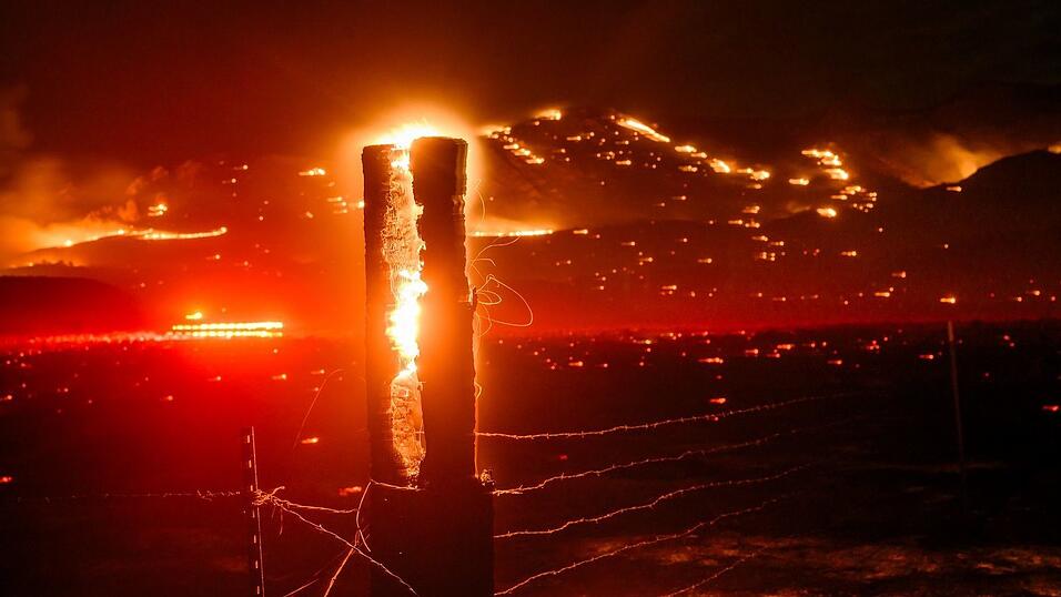 Zehntausende Hektar hat das Feuer zwischen Kalifornien und Nevada bereits erfasst.