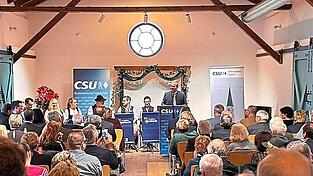 Bundestagsabgeordneter und CSU-Kreisvorsitzender Florian O&szlig;ner bei seiner Festansprache.