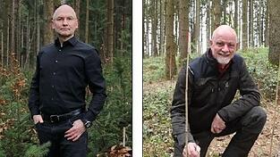 Werner Berthold aus Reisbach (links) und Georg Weinzierl aus Gro&szlig;k&ouml;llnbach stehen im Finale beim Wettbewerb um den Deutschen Waldpreis 2026.&nbsp;