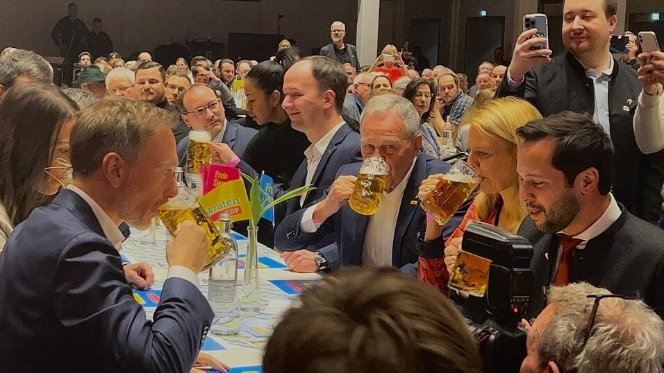 FDP-Vorsitzende und Bundesfinanzminister Christian Lindner beim Politischen Aschermittwoch.