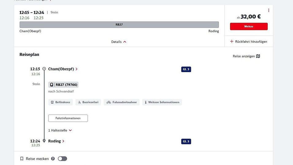 32 Euro f&uuml;r neun Minuten Fahrt - ganz sch&ouml;n teuer.