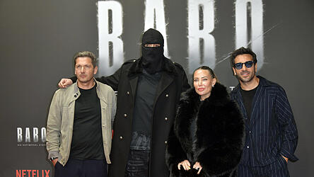 Paco-Luca Nitsche, Aykut Anhan aka Haftbefehl, Nina Anhan und Elyas M Barek (von links).