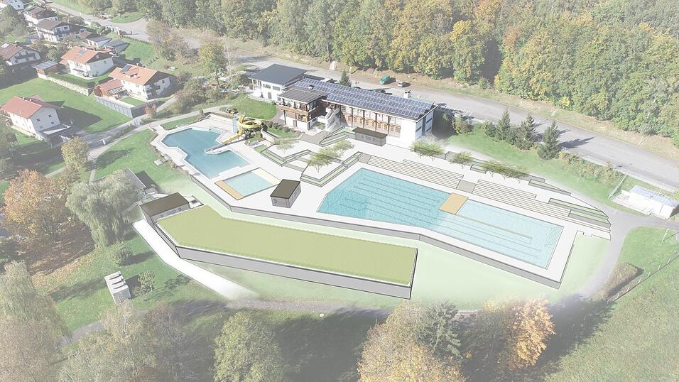 So könnte das Viechtacher Freibad nach der Generalsanierung aussehen: Aus dem jetzigen Sportbecken soll ein Kombibecken mit integriertem Sprungturm werden. Das Wasser wird durch die unterhalb an das Becken angrenzende Bodenfläche, die mit Schilf bewachsen ist, biologisch gefiltert. So könnte das Viechtacher Freibad nach der Generalsanierung aussehen: Aus dem jetzigen Sportbecken soll ein Kombibecken mit integriertem Sprungturm werden. Das Wasser wird durch die unterhalb an das Becken angrenzende Bodenfläche, die mit Schilf bewachsen ist, biologisch gefiltert.
