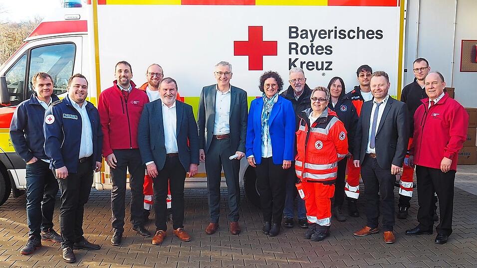 Dank und Anerkennung vonseiten der Politik gab es f&uuml;r die BRK-Einsatzkr&auml;fte.