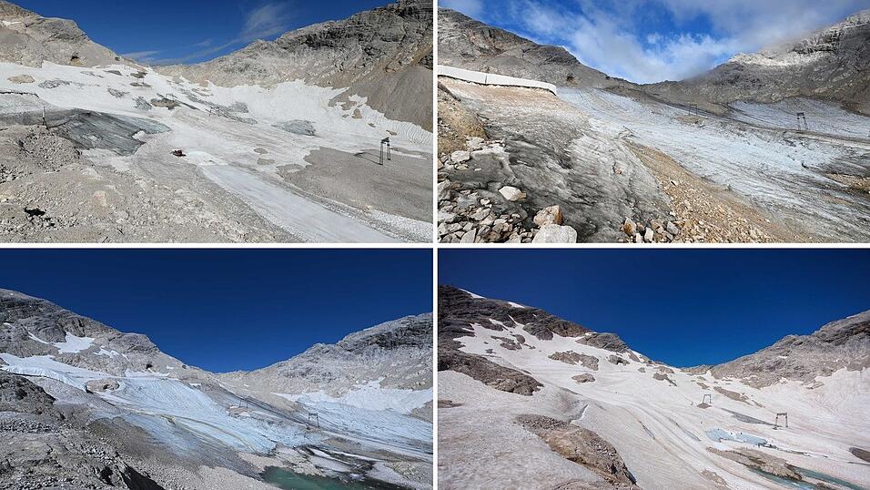 Am N&ouml;rdlichen Schneeferner lag bis in den Juli Altschnee und lie&szlig; den Gletscher gr&ouml;&szlig;er aussehen. (Archivbild)