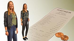 Diese beiden Outfits hat Melanie bei ihrer Shoppingtour gekauft. Sieben Cent sind am Ende der Shoppingtour übrig geblieben. Diese beiden Outfits hat Melanie bei ihrer Shoppingtour gekauft. Sieben Cent sind am Ende der Shoppingtour übrig geblieben.