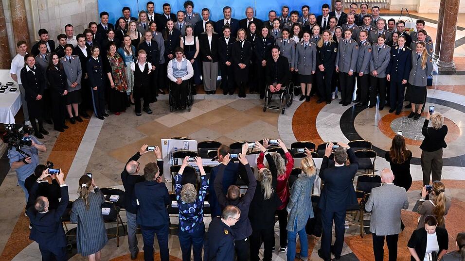 Gro&szlig;er Empfang f&uuml;r Bayerns Olympioniken in der Bayerischen Staatskanzlei.