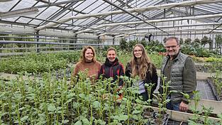 Das Kartoffel-Team der Stadtg&auml;rtnerei (v.l.): Serena Reiner, Martina Schmid, Daniela Sch&uuml;tz und J&ouml;rg Mildenberger. Sie k&uuml;mmerten sich darum, dass die Knollen beste Wachstumsbedingungen vorfanden.