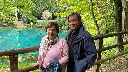 Elfriede und Alfred Reisinger im Urlaub in Blaubeuren bei Ulm.