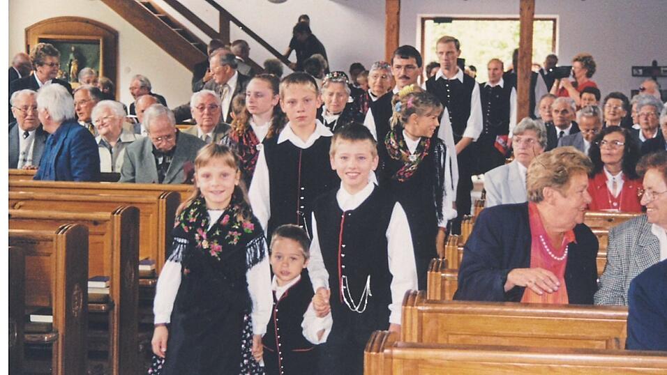 Ein Hodschager Heimattreffen in St. Pius vor etwa 30 Jahren.