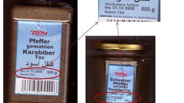 Der Pfeffer kann mit Salmonellen belastet sein.