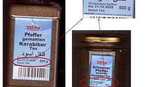 Der Pfeffer kann mit Salmonellen belastet sein.
