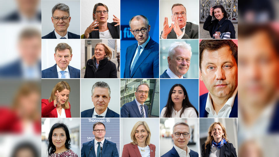 Diese Ministerinnen und Minister sitzen im Kabinett des designierten Kanzlers Friedrich Merz (Mitte oben). Diese Ministerinnen und Minister sitzen im Kabinett des designierten Kanzlers Friedrich Merz (Mitte oben).
