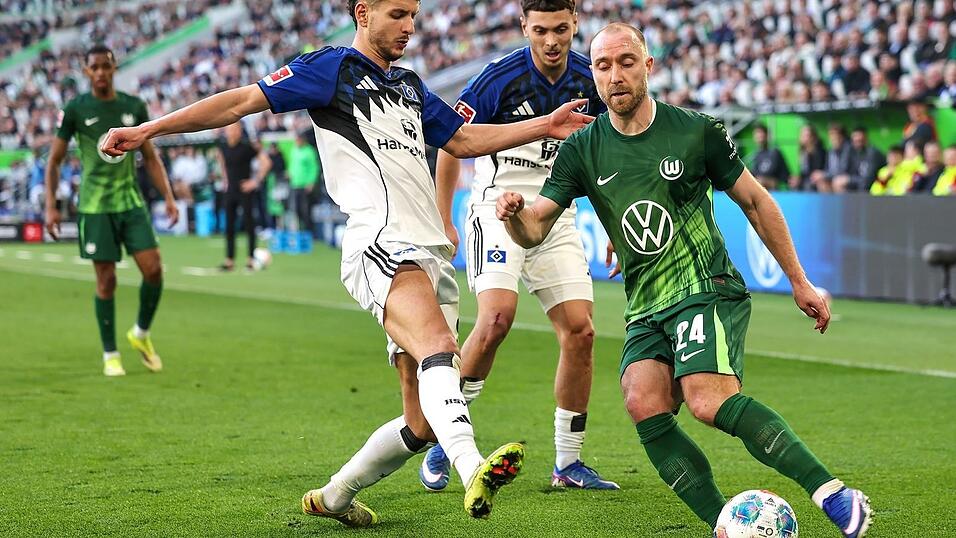 Christian Eriksen brachte den VfL Wolfsburg gegen den HSV in F&uuml;hrung.