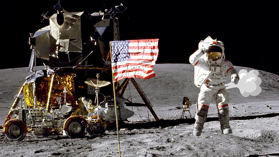 Mit etwas ganz und gar Menschlichem bekannt geworden: Astronaut John Young, der bei seinem Mondspaziergang 1972 mit Bl&auml;hungen k&auml;mpfte.