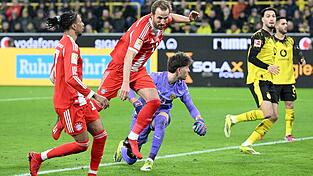 Harry Kane (2. v. l.) traf auch gegen den BVB. Harry Kane (2. v. l.) traf auch gegen den BVB.