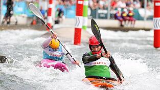 Auf der Augsburger Kanuslalom-Strecke fanden schon oft internationale Wettkämpfe statt. (Archivbild) Auf der Augsburger Kanuslalom-Strecke fanden schon oft internationale Wettkämpfe statt. (Archivbild)