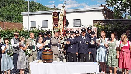 Im Juni vergangenen Jahres kam eine Dietersweger Delegation zum Patenbitten nach Wiesent. Die Feuerwehr steht dem Jubelverein zur Seite.