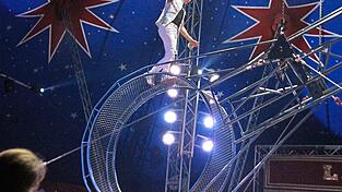 Spektakuläre Artistik bietet der Zirkus in Furth.