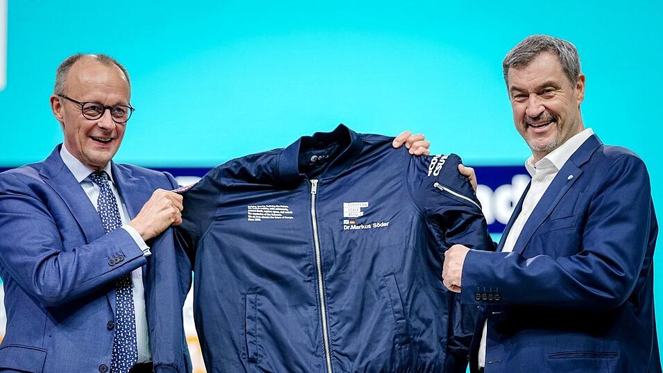 &laquo;Wir wollen dich nicht auf den Mond schie&szlig;en&raquo;, sagte CDU-Chef und Bundeskanzler Friedrich Merz (link) zu CSU-Chef Markus S&ouml;der.