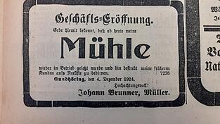 In Gundh&ouml;ring wird die M&uuml;hle wieder in Betrieb genommen.