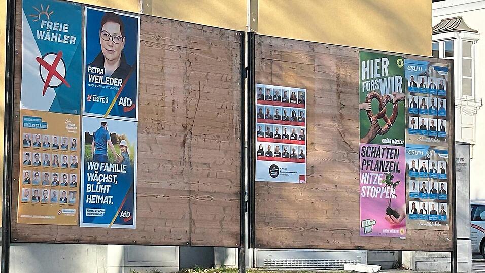 Im Osterhofener Innenstadtgebiet ist Wahlwerbung nur an Plakatw&auml;nden und auf Privatgrund erlaubt. Die gro&szlig;en Parteien bewerben vorwiegend ihre gesamte Kandidatenmannschaft. Vor allem AfD und Gr&uuml;ne haben bislang keine konkreten Konzepte zur Stadtentwicklung vorgebracht.