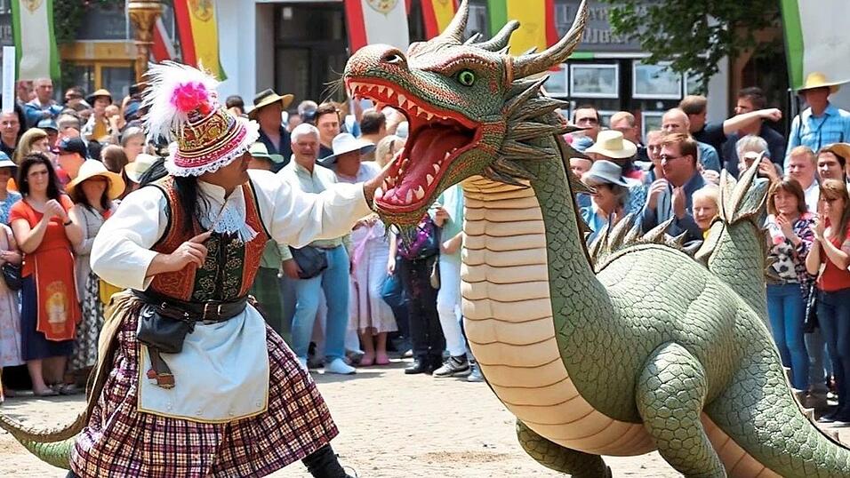 So stellt sich das im Internet kursierende Video den Drachenkampf vor ... So stellt sich das im Internet kursierende Video den Drachenkampf vor ...