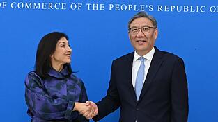 Wirtschaftsministerin Reiche (l) traf Chinas Handelsminister Wang. Wirtschaftsministerin Reiche (l) traf Chinas Handelsminister Wang.