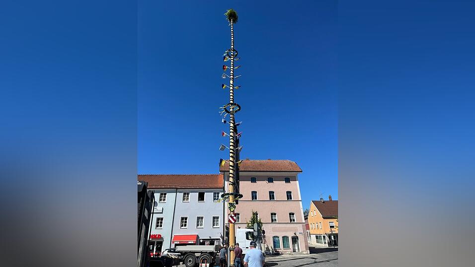 Der TSV hat den Maibaum schon aufgestellt.
