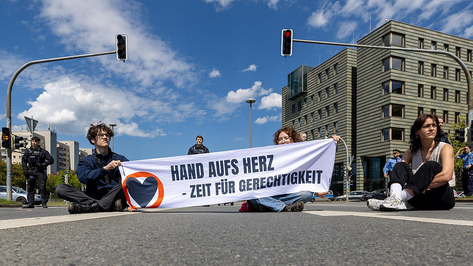 Eine Protestaktion der Letzten Generation.