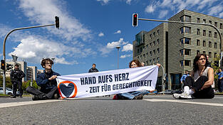 Eine Protestaktion der Letzten Generation.
