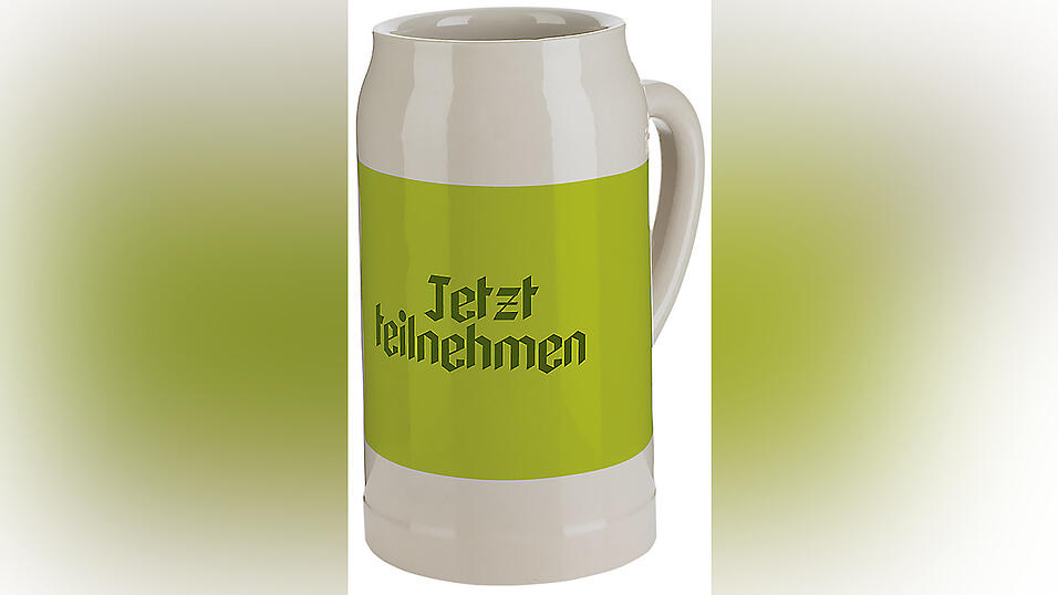 Das Motiv des offiziellen Volksfestkrugs 2026 ist „Volksfestauszug“. Jeder kann seine Idee einbringen.