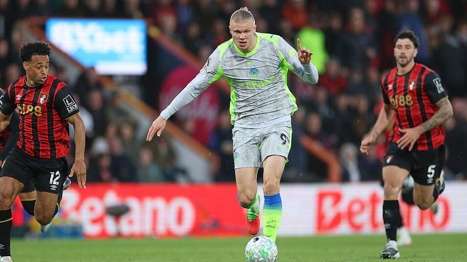 Man-City-Stürmer Erling Haaland blieb beim AFC Bournemouth glücklos. Man-City-Stürmer Erling Haaland blieb beim AFC Bournemouth glücklos.