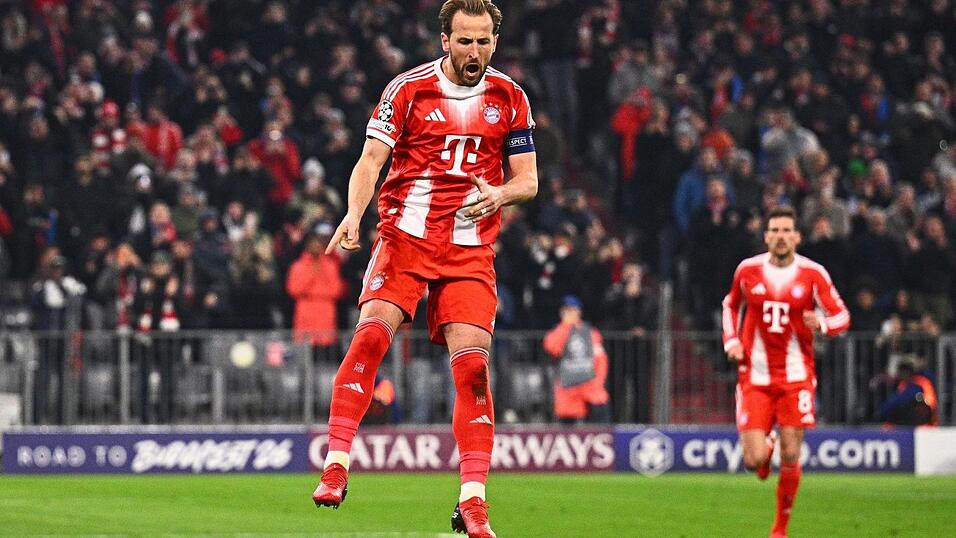 So wollen die Bayern-Fans Torj&auml;ger Harry Kane gegen Real sehen: Jubelnd. (Archivbild)