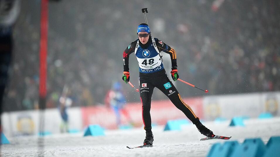 Franziska Preu&szlig; landet im verk&uuml;rzten Einzel von Nove Mesto auf dem Podest.