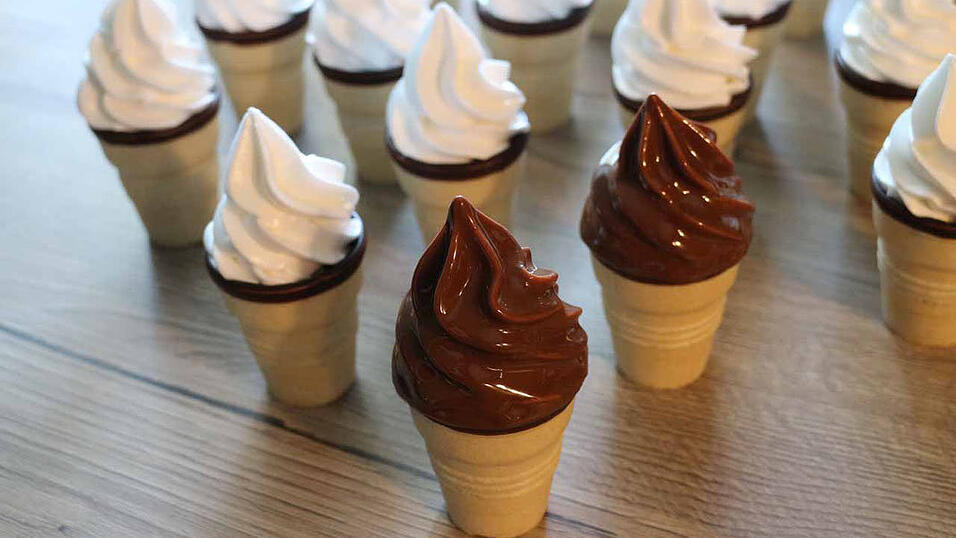 So sehen die fertigen Schaumwaffeln aus.