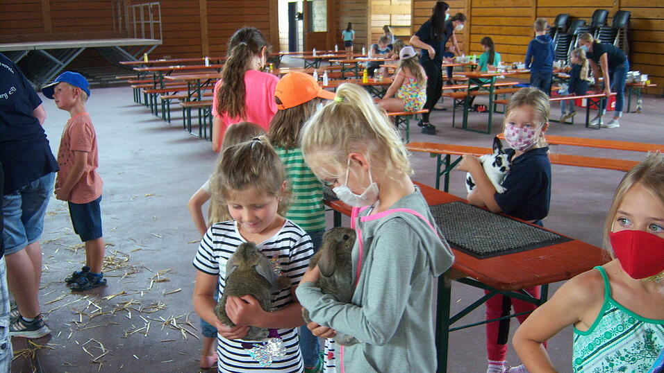 Besonders gut kam es beim Ferienprogramm des Rassenkaninchenzuchtvereins nat&uuml;rlich an, dass man die Kaninchen ausgiebig streicheln durfte.