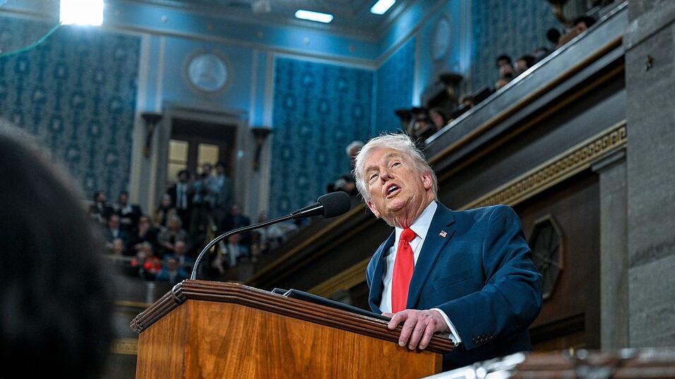 Trump fand in seiner Rede wie so viel Lob für die eigene Politik. Trump fand in seiner Rede wie so viel Lob für die eigene Politik.