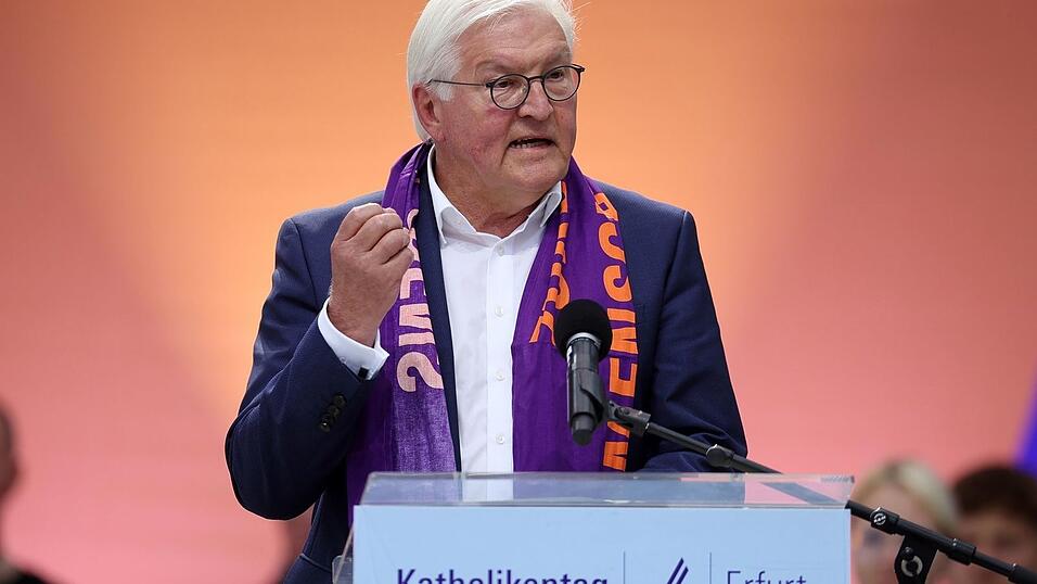 Auch beim Katholikentag vor zwei Jahren in Erfurt war Bundespr&auml;sident Steinmeier zu Gast. (Archivbild)