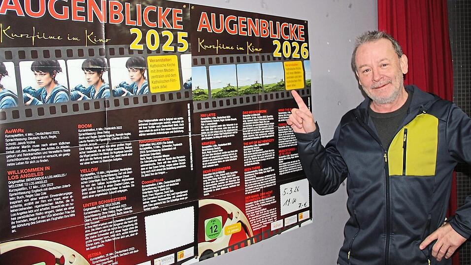 Zum dritten Mal nach 2020 und 2025 pr&auml;sentieren die KEB und &bdquo;KuKi&ldquo;-Betreiber Edi Schoenenwald das Landauer Kurzfilmfestival.