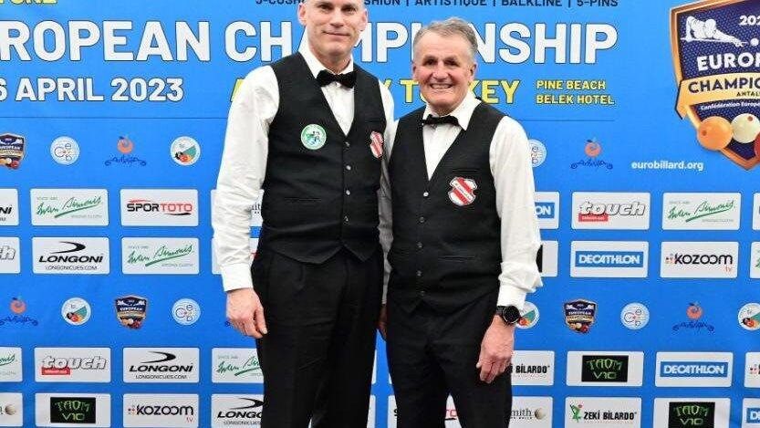 Platz sieben belegte das Landauer Team mit Wolfgang Zenkner und Christian Bichler (l.) bei der EM in Antalya, damit hatten sie ihr Ziel, den Einzug ins Viertelfinale, geschafft. Platz sieben belegte das Landauer Team mit Wolfgang Zenkner und Christian Bichler (l.) bei der EM in Antalya, damit hatten sie ihr Ziel, den Einzug ins Viertelfinale, geschafft.